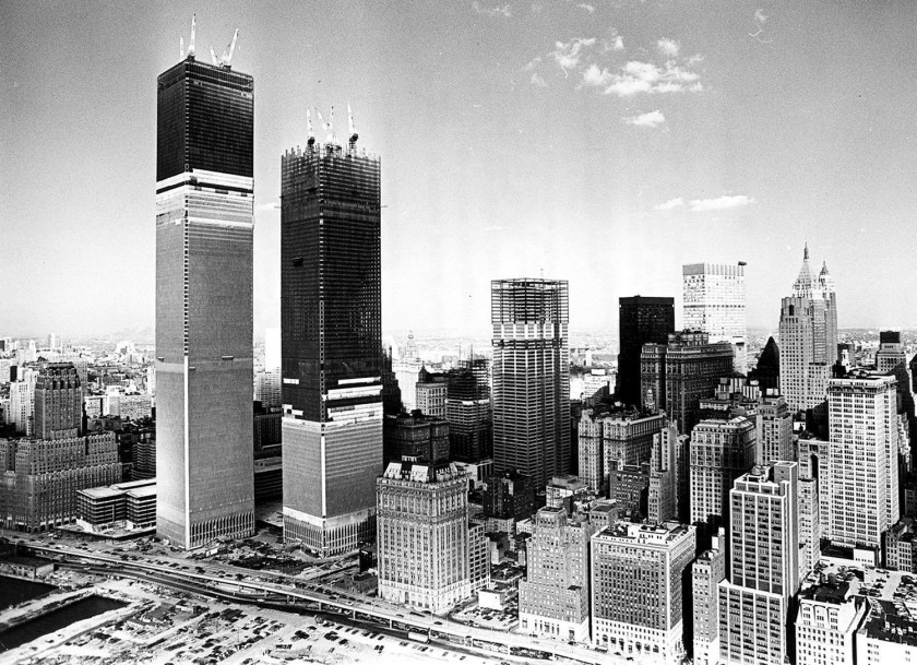 Construção do World Trade Center, no início da década de 1970