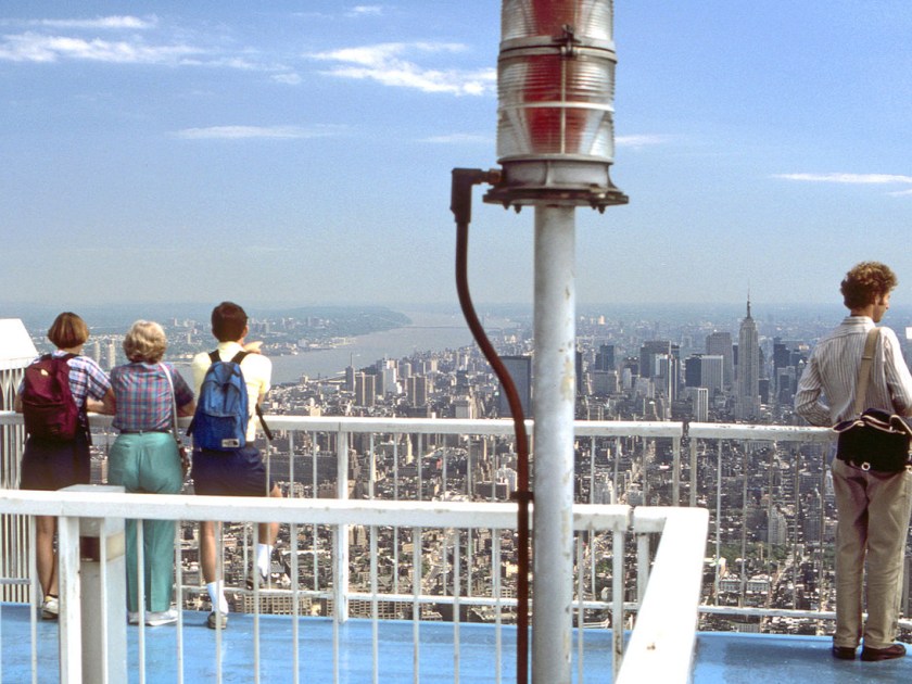 Turistas no observatório do World Trade Center, em 1984