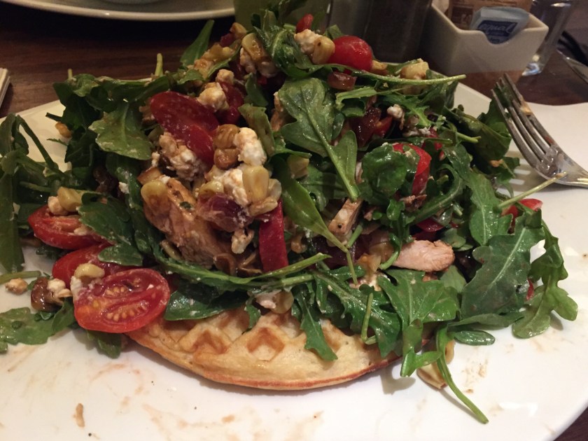 Chicken and Goat Cheese Waffle Salad