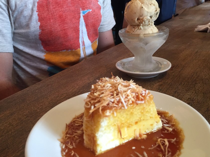 Pudim de Tapioca e Sorvete de Rapadura