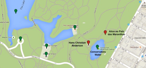 Mapa da região do Conservatory Water