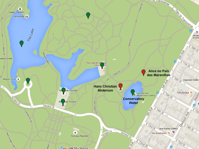 Mapa da região do Conservatory Water