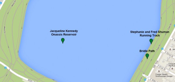 Mapa da região do lago Reservoir