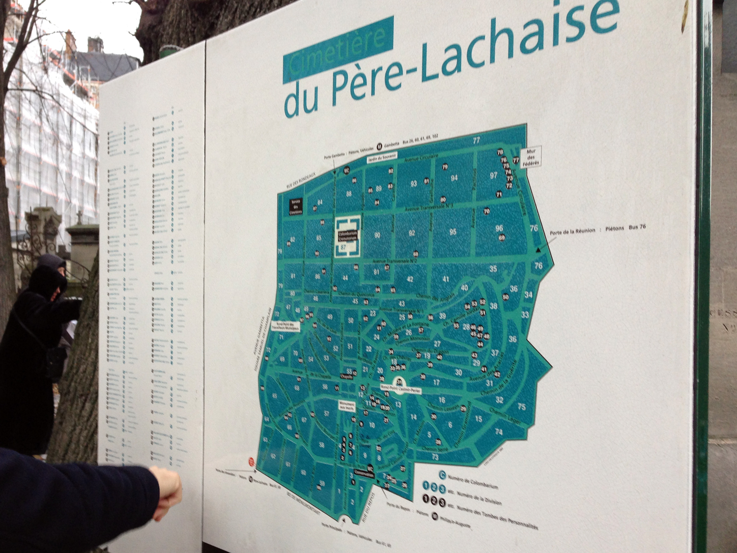 Mapa do Cimetière du Père-Lachaise