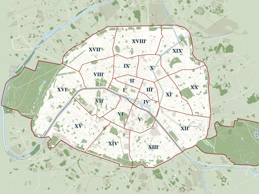 Divisão de Paris em arrondissements | Foto: The Promenader