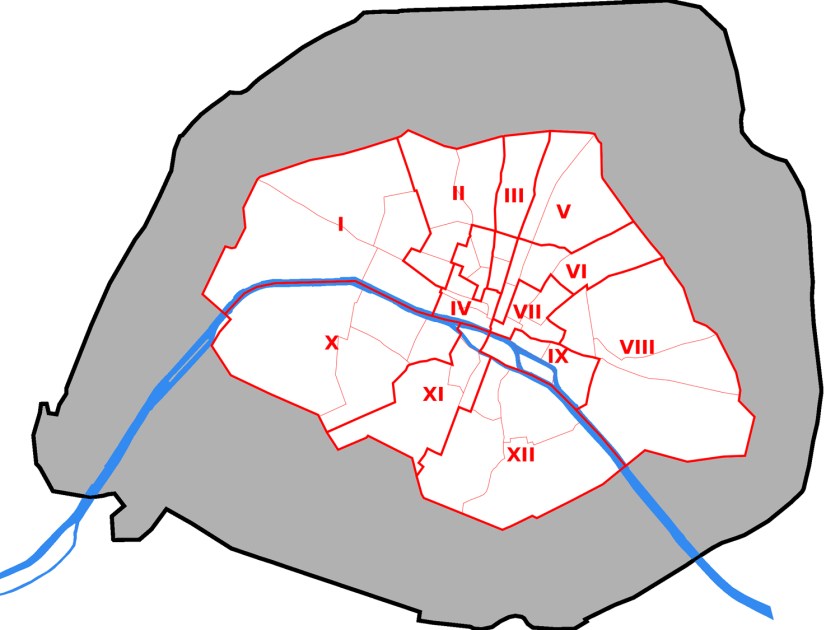 Arrondissements de Paris em 1860 | Arte: Jgremillot
