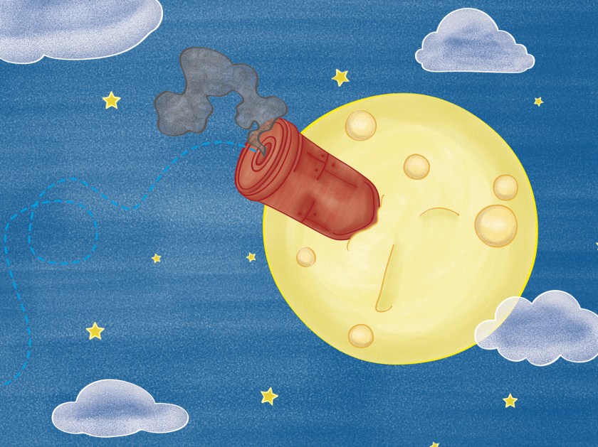 Capa do caderno Le voyage dans la Lune