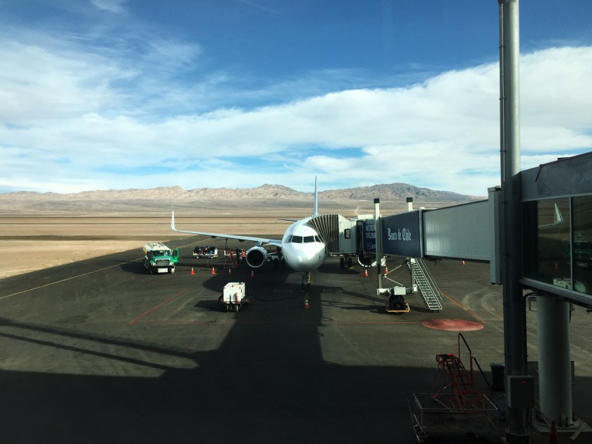 Avião chegando em Calama