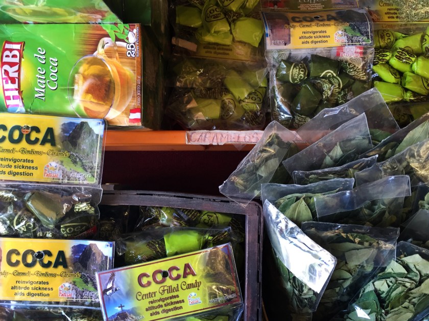 Produtos de coca na feira