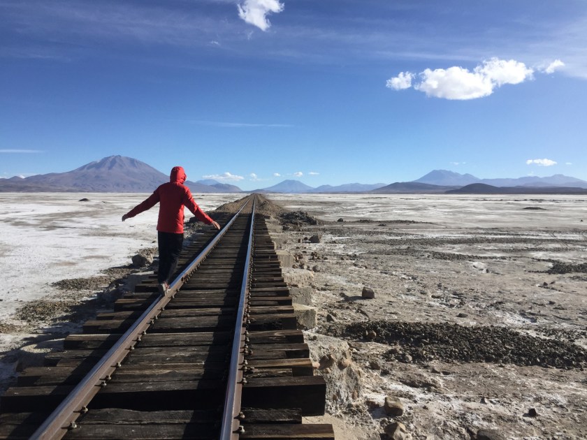 Ferrovia no Salar de Chiguana
