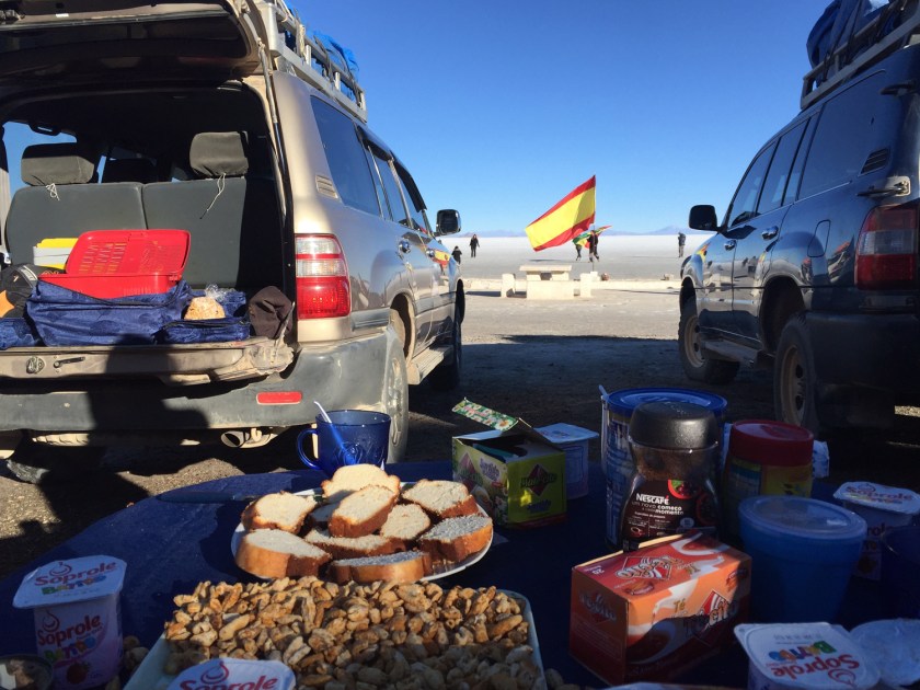 Café da manhã na Isla Incahuasi