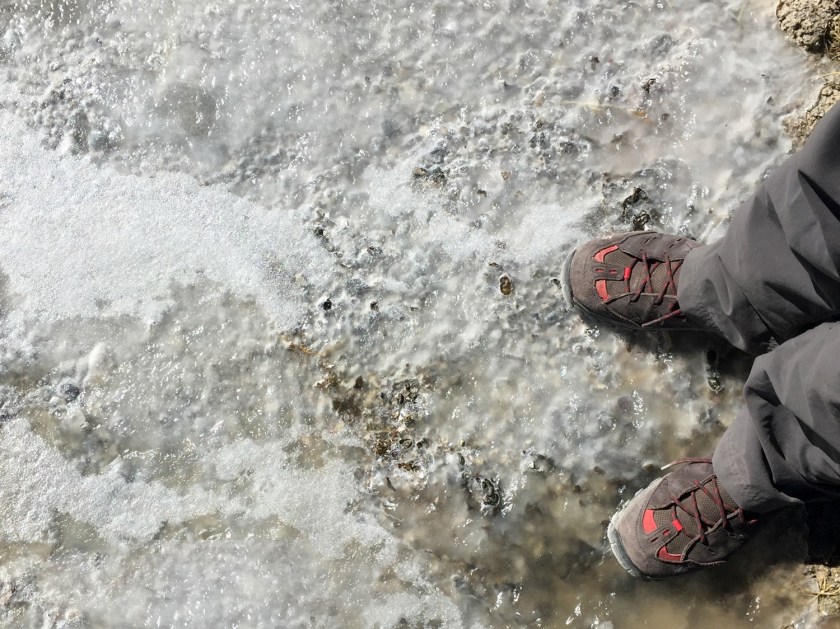 Águas congeladas da Laguna Blanca