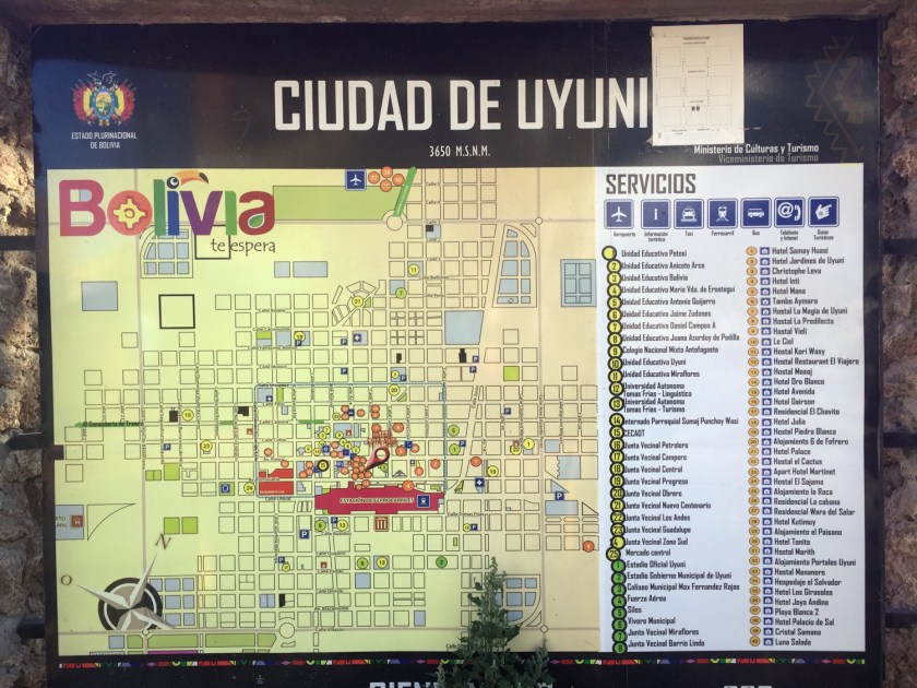 Mapa da cidade de Uyuni