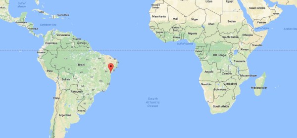 Localização de Morro de São Paulo no Mapa Mundi