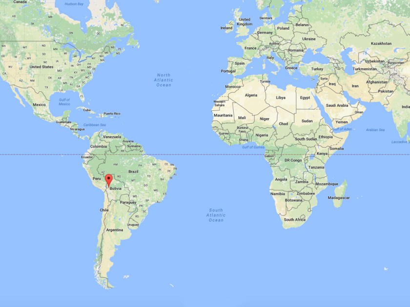 Localização de La Paz no Mapa Mundi