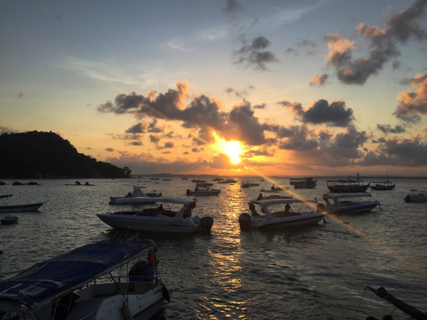 Pôr-do-sol no fim do passeio