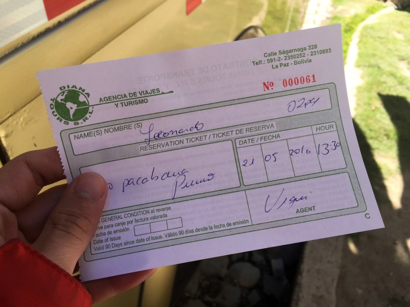 Passagem de ônibus de Copacabana para Puno