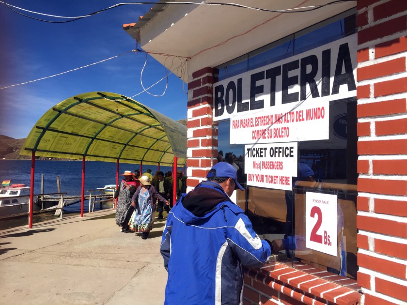 Bilheteria para pagar a lancha que atravessa o Estreito de Tiquina