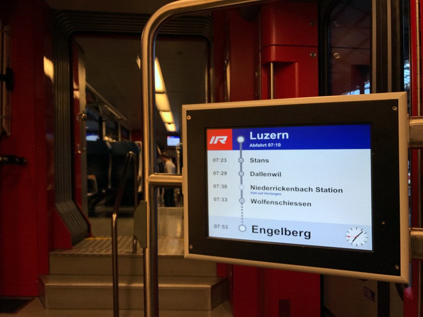 Painel interno com próximas paradas