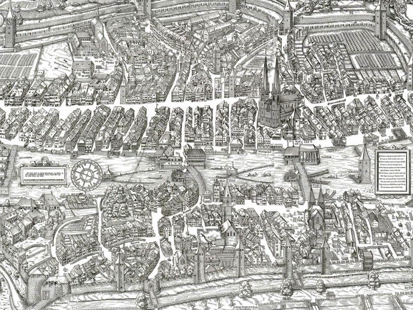 Cidade medieval, em 1576