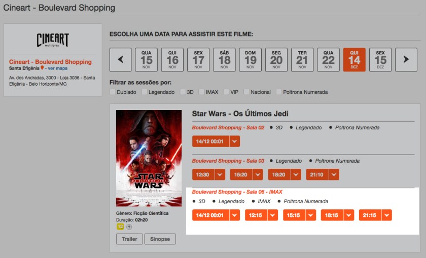 Alguns filmes são exibidos apenas em 3D