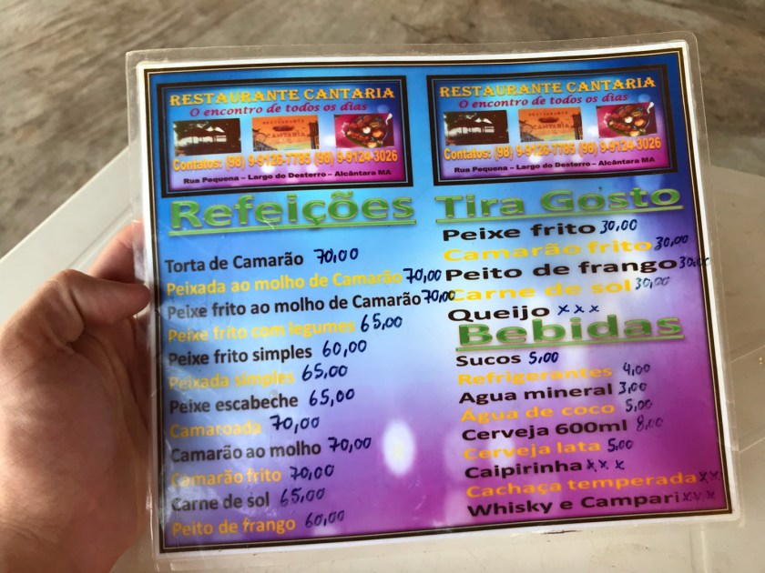 Cardápio do Restaurante Cantaria
