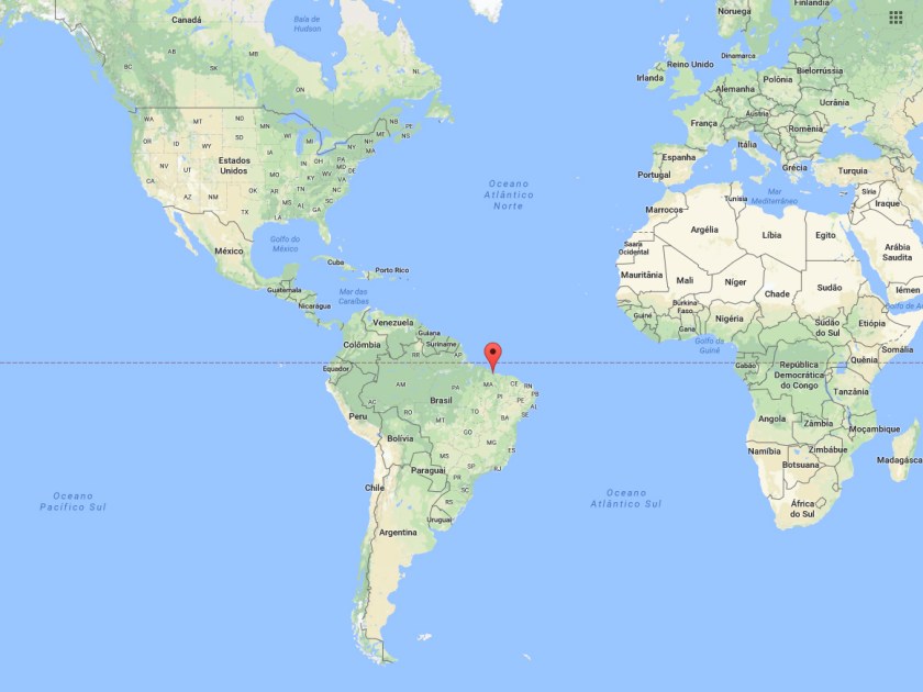 Localização de São Luís no mapa mundi