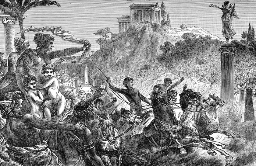 Ilustração das Olimpíadas da Grécia Antiga