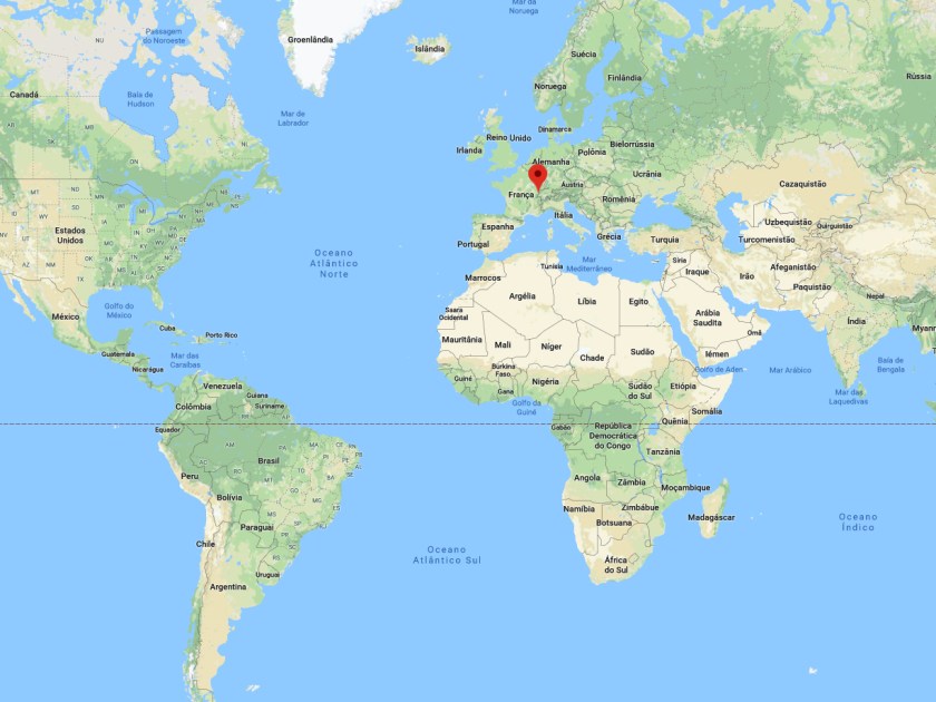 Localização de Genebra no Mapa Mundi