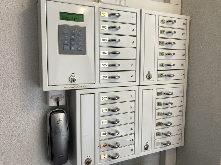 Cofre onde são deixadas as chaves