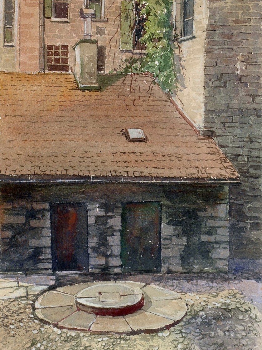 Aquarela de autoria desconhecida do jardim