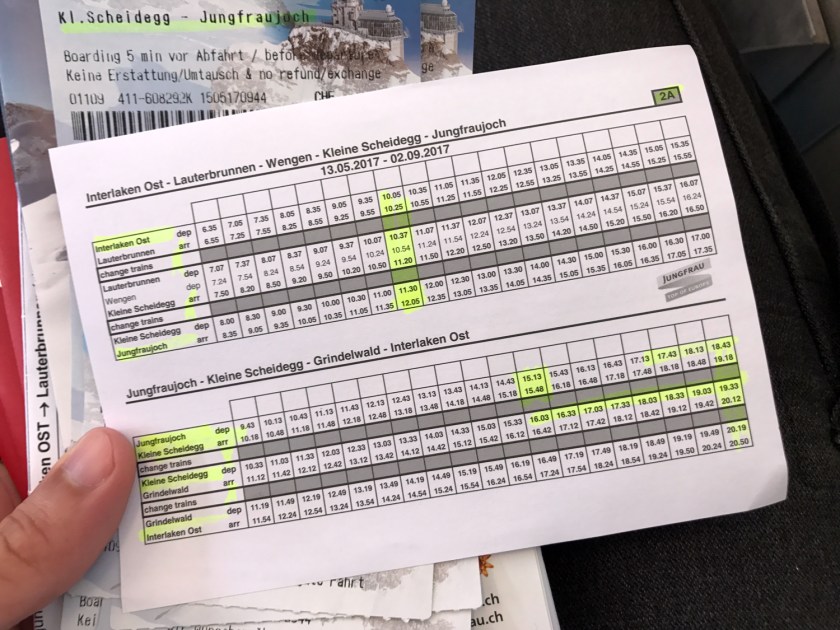 Quadro de horários dos trens