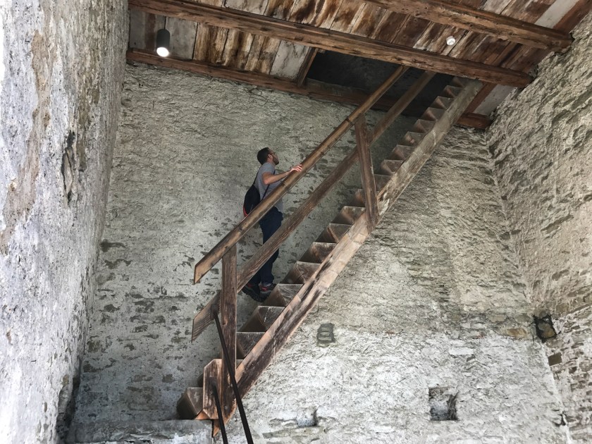 As escadas são bastante íngremes