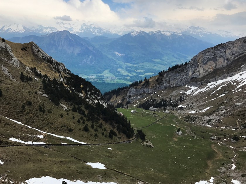 Paisagem vista de dentro do trem