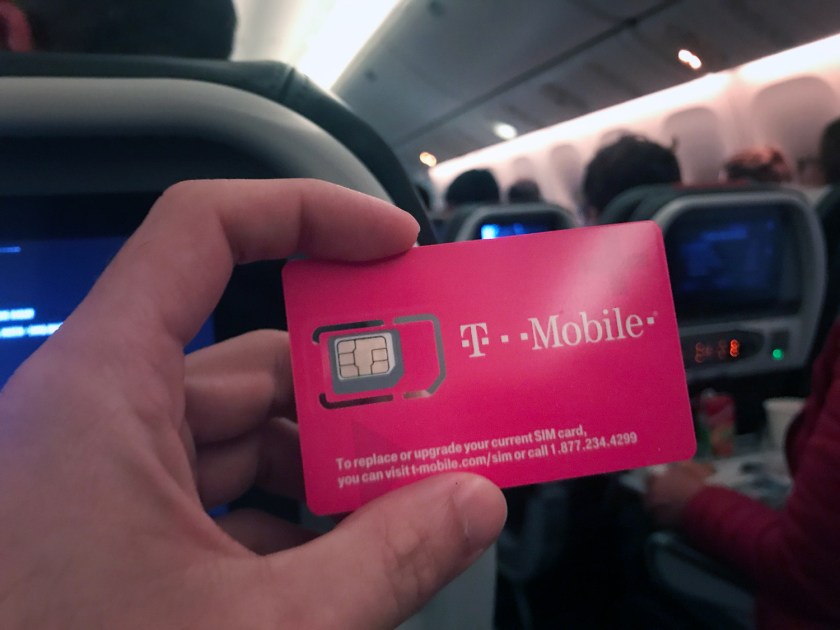 Coloquei o chip no celular durante a viagem