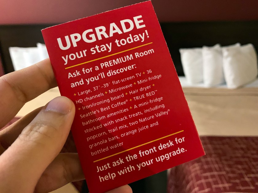 Opcional de upgrade de acomodação