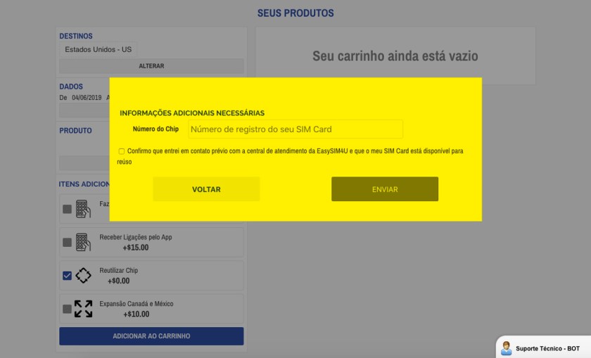 Você pode economizar usando o chip de uma viagem anterior