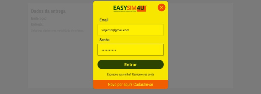 Faça seu longin com usuário e senha