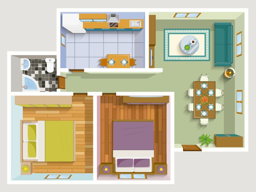 Consulte a planta do apartamento