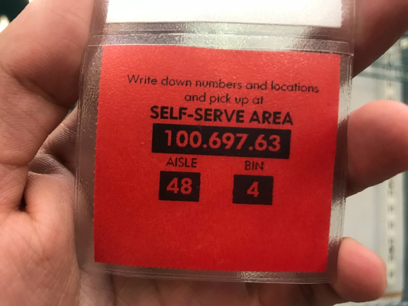 Código com endereço do produto no depósito