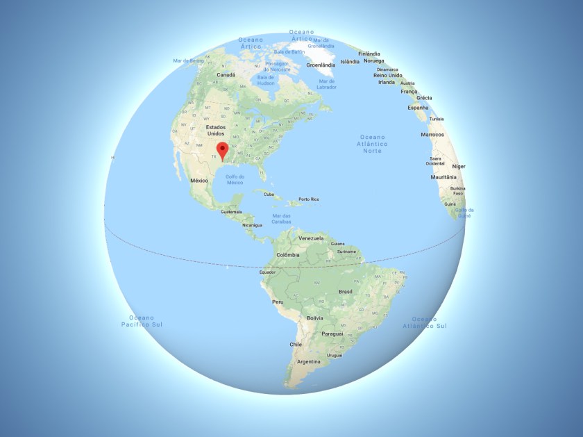 Localização de Houston no mapa mundi