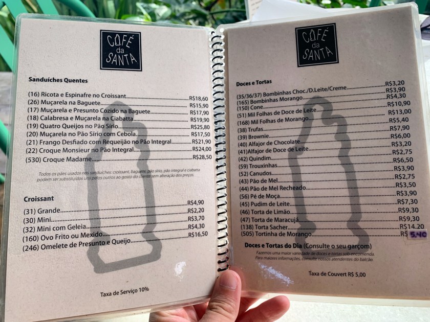 Cardápio de guloseimas