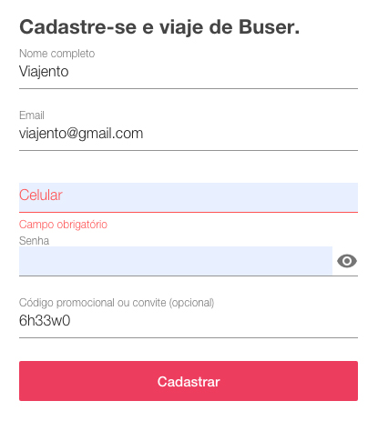 Ficha de cadastro simplificada