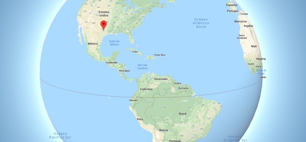 Localização de Austin no Mapa Mundi