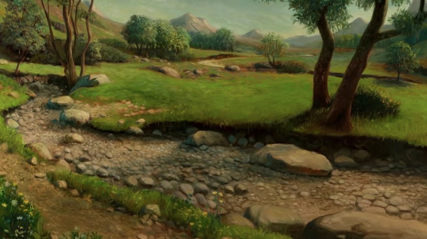 Cenários pintados em tela