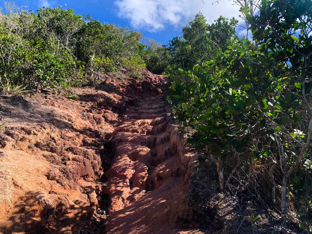 Escadaria com degraus de barro