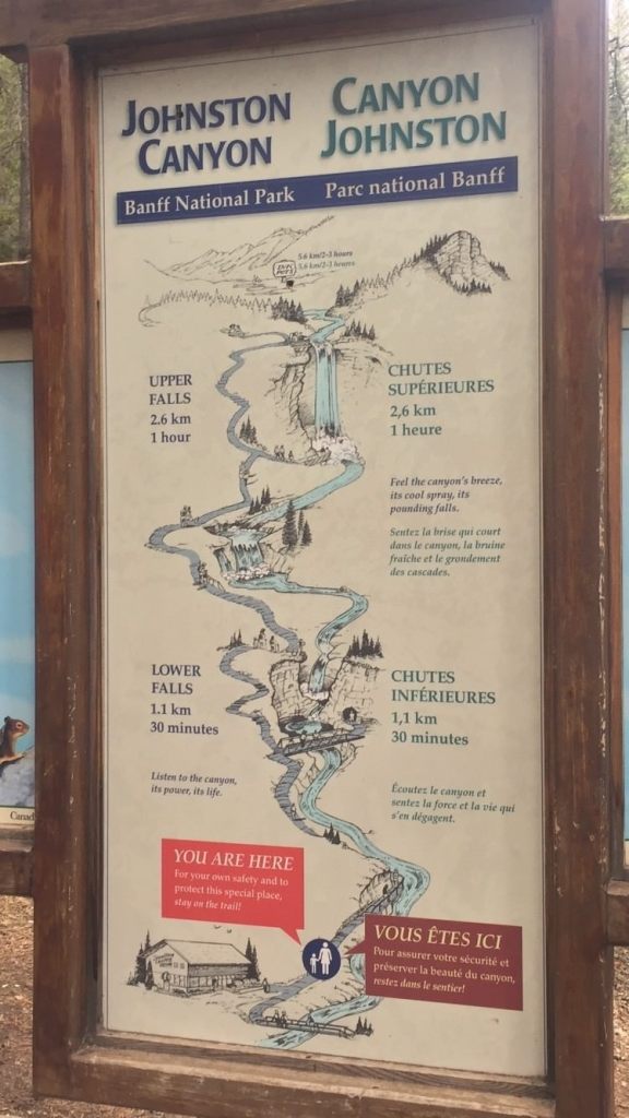 Mapa com distâncias e tempos de caminhada