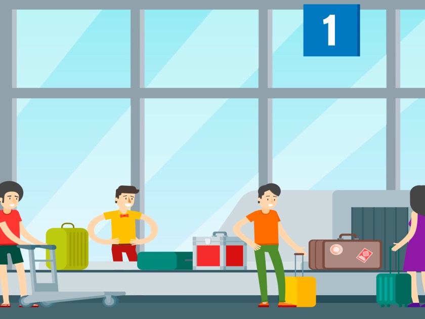 Esteira de bagagem no aeroporto