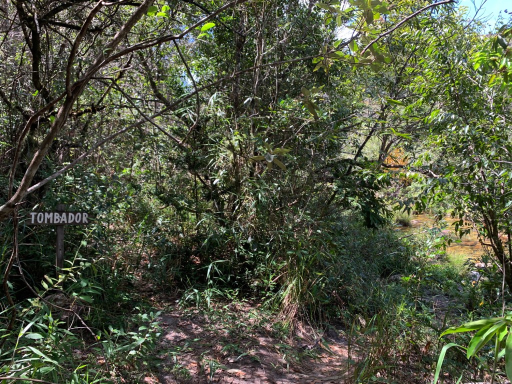 Seta para travessia do córrego