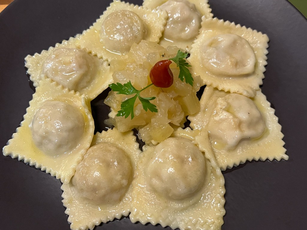 Ravioli de lombo defumado